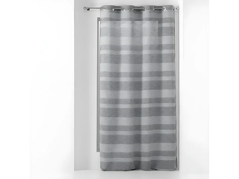 Rideau Voilage à Œillets "Palerma" 140x280cm Gris