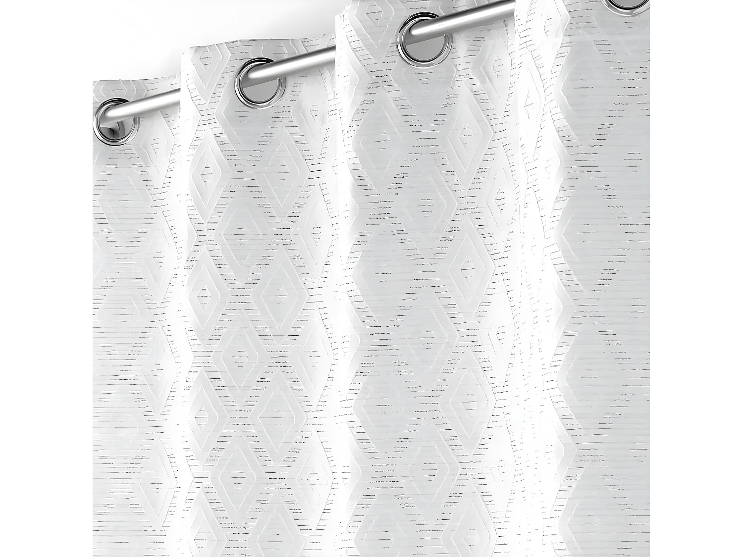 Rideau à Œillets Jacquard "Balista" 140x260cm Gris