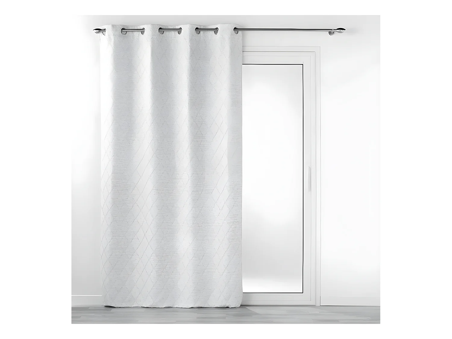 Rideau à Œillets Jacquard "Balista" 140x260cm Gris