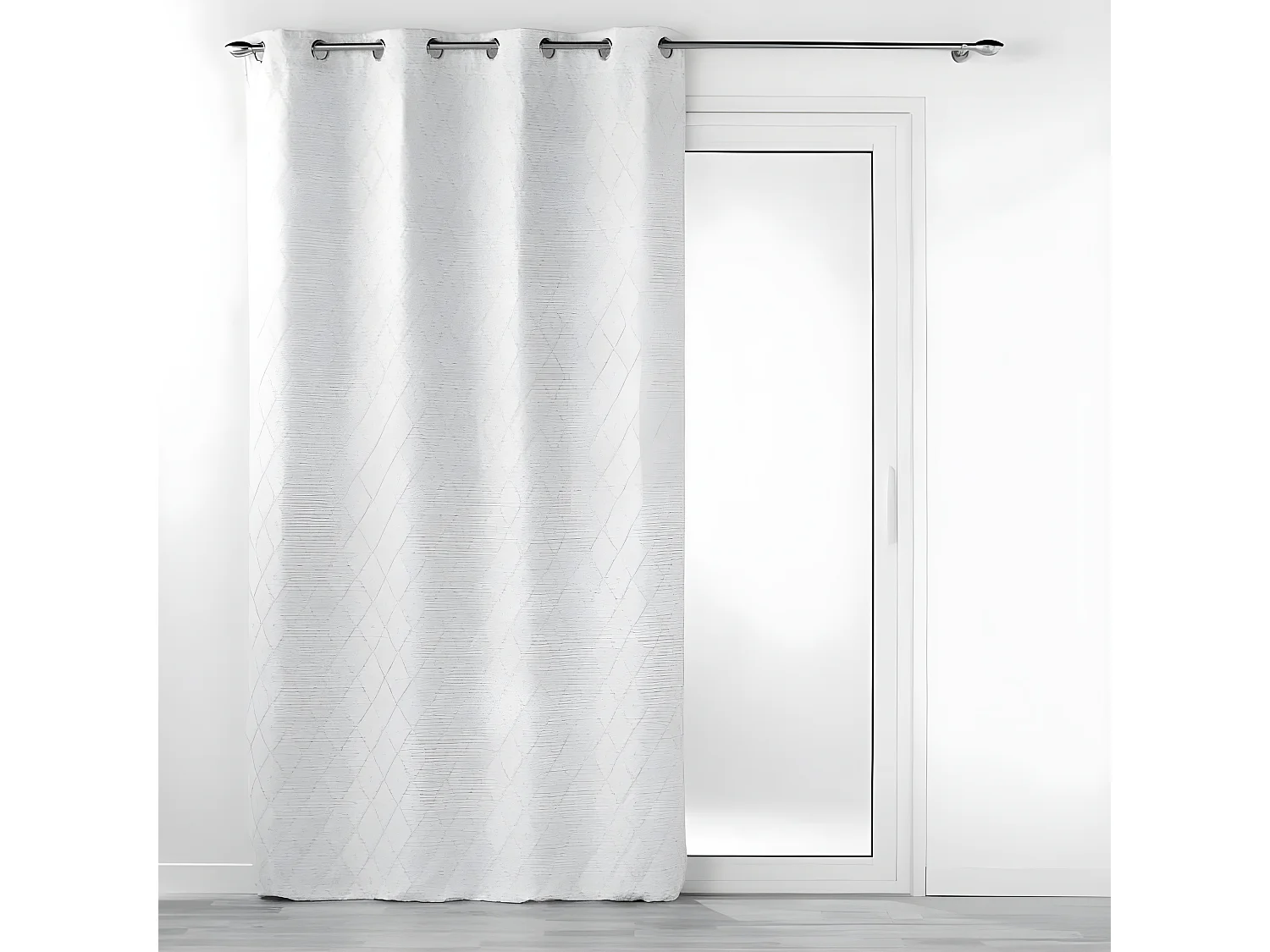 Rideau à Œillets Jacquard "Balista" 140x260cm Gris