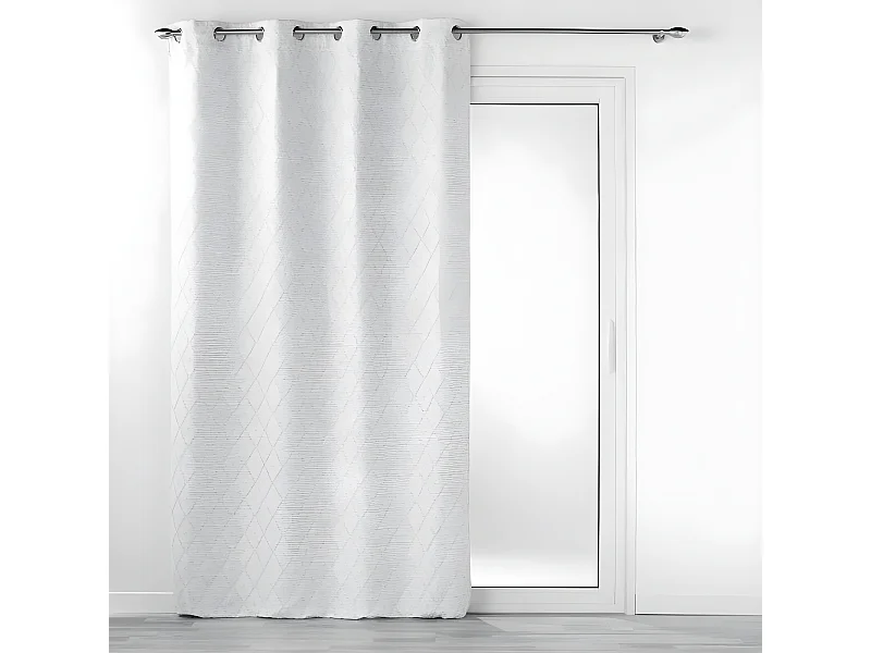 Rideau à Œillets Jacquard "Balista" 140x260cm Gris