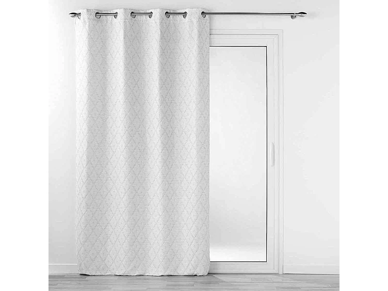 Rideau à Œillets Jacquard "Balista" 140x260cm Gris