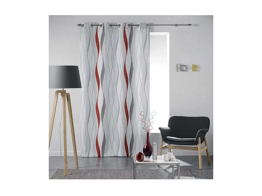 Cortina tamizante con rayas onduladas 140 x 260 cm