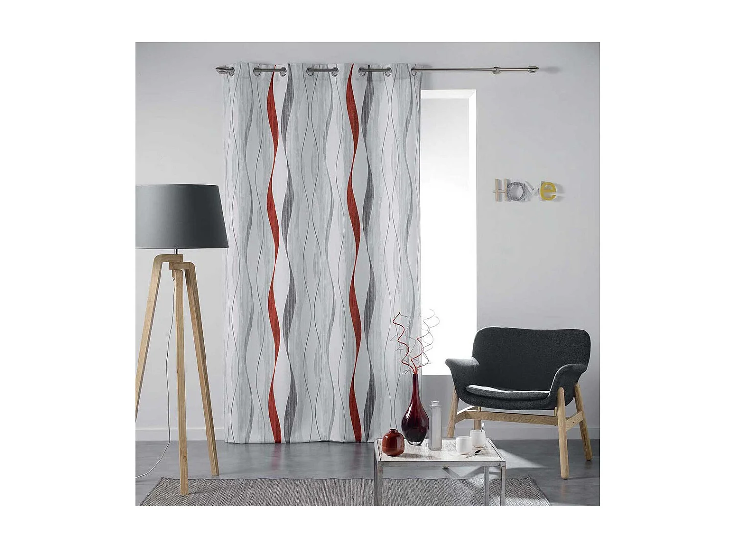 Lichtdurchlässiger Vorhang mit gewellten Streifen 140 x 260 cm