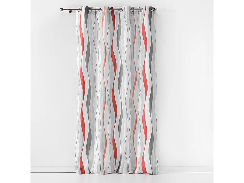 Rideau à Oeillets "Ondulys" 140x260cm Rouge
