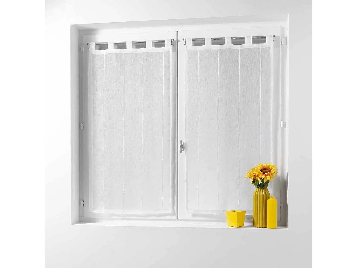 Paire de Voilages "Linahe" 90x160cm Blanc