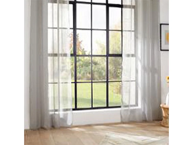 Rideau Voilage à Œillets "Léo" 140x240cm Gris