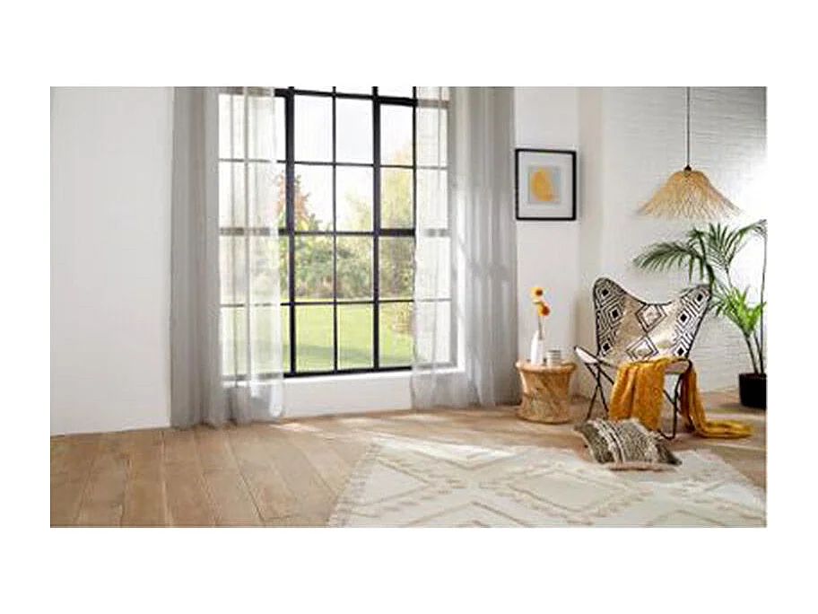 Rideau Voilage à Œillets "Léo" 140x240cm Gris