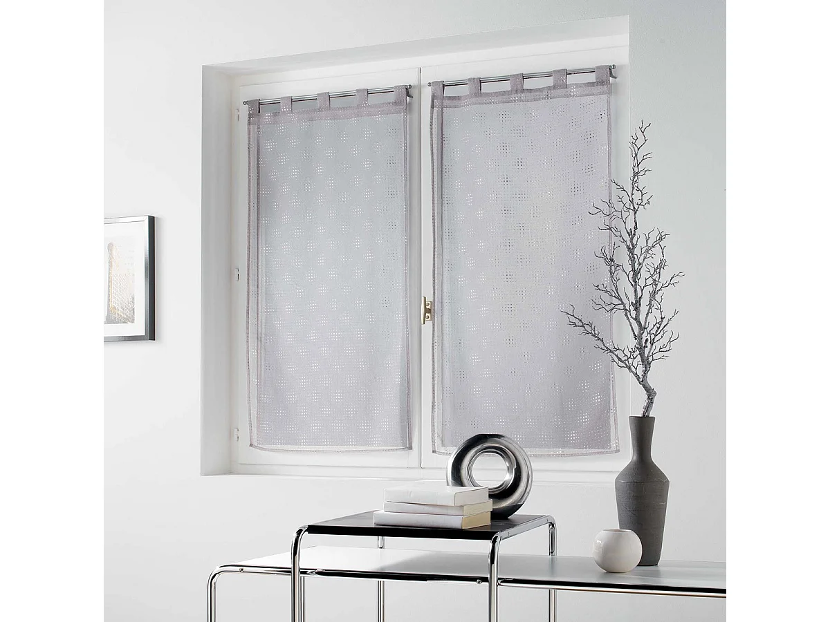 Paire de Voilages "Damina" 60x120cm Gris