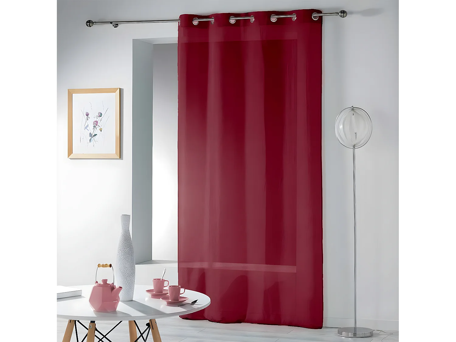 Rideau Voilage Étamine "Telma" 140x240cm Bordeaux