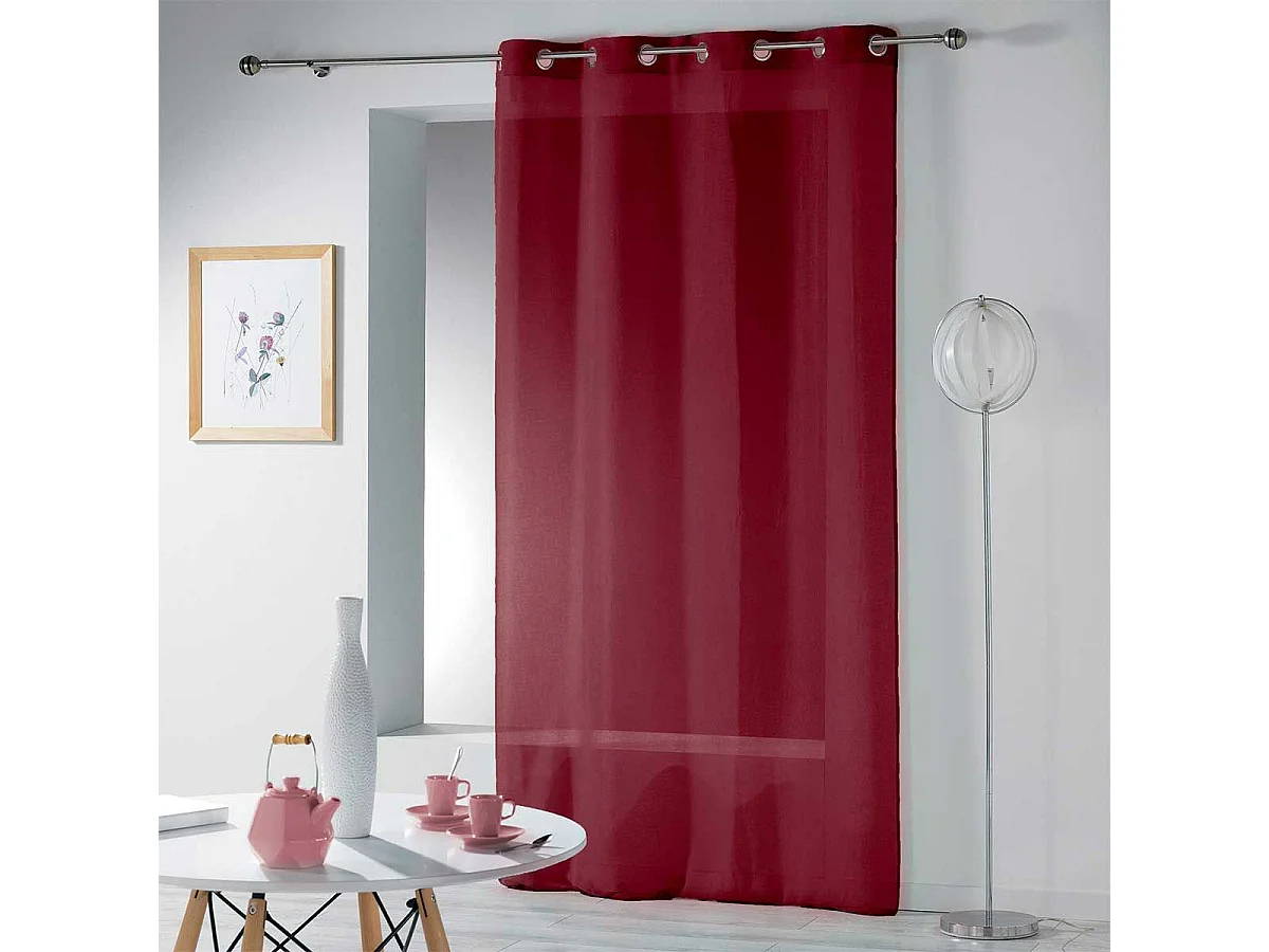 Rideau Voilage Étamine "Telma" 140x240cm Bordeaux