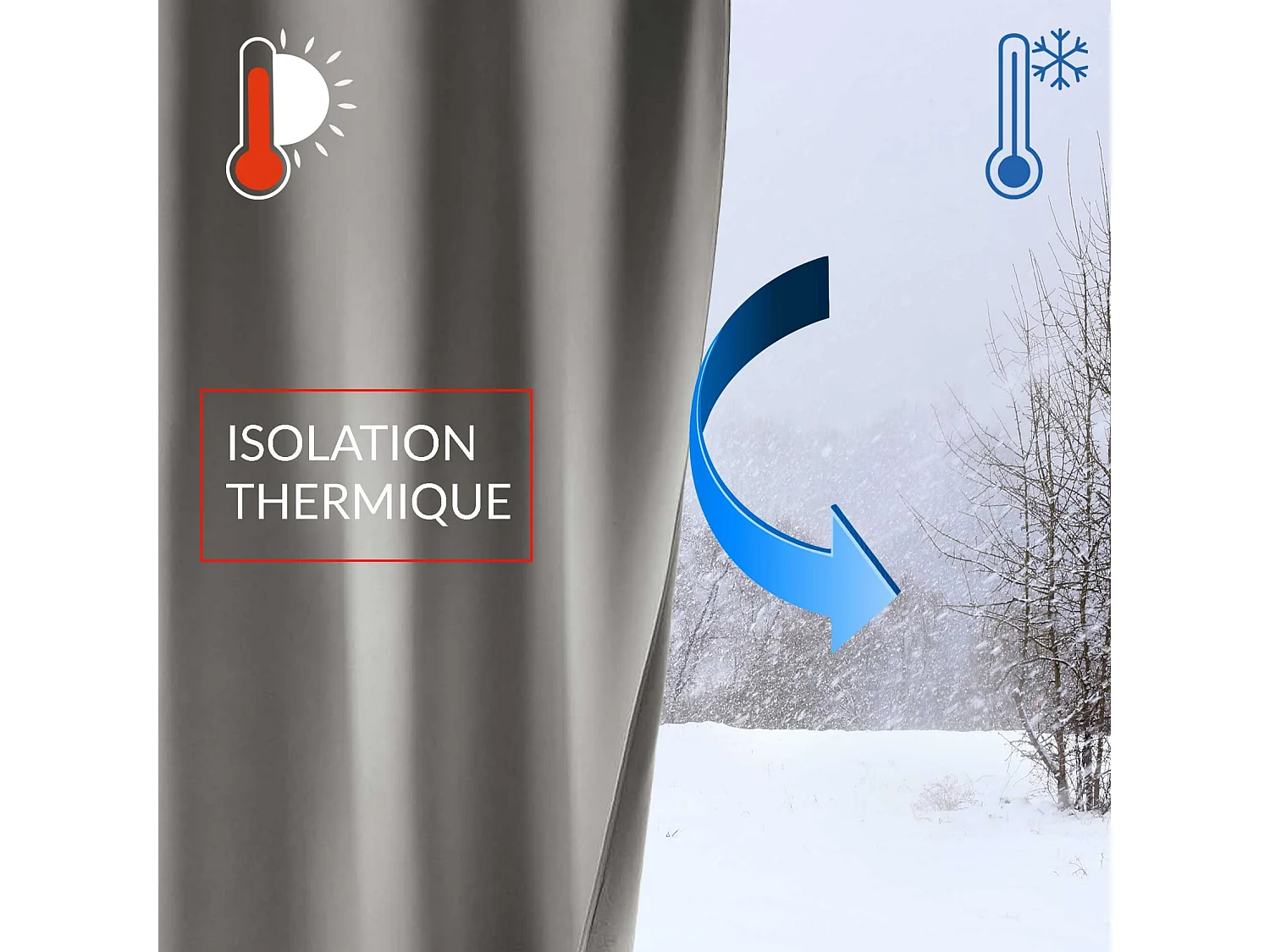 Rideau Occultant "Analia" 140x240cm Camel