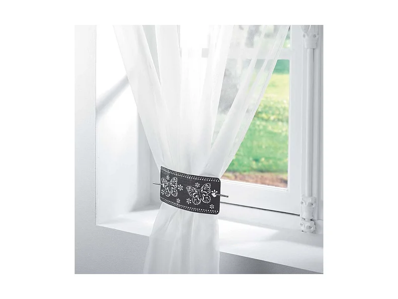 Embrasse de Rideau Broche "Epicea" 17cm Noir