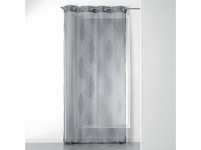 Rideau Voilage à Œillets "Grigri" 140x240cm Anthracite