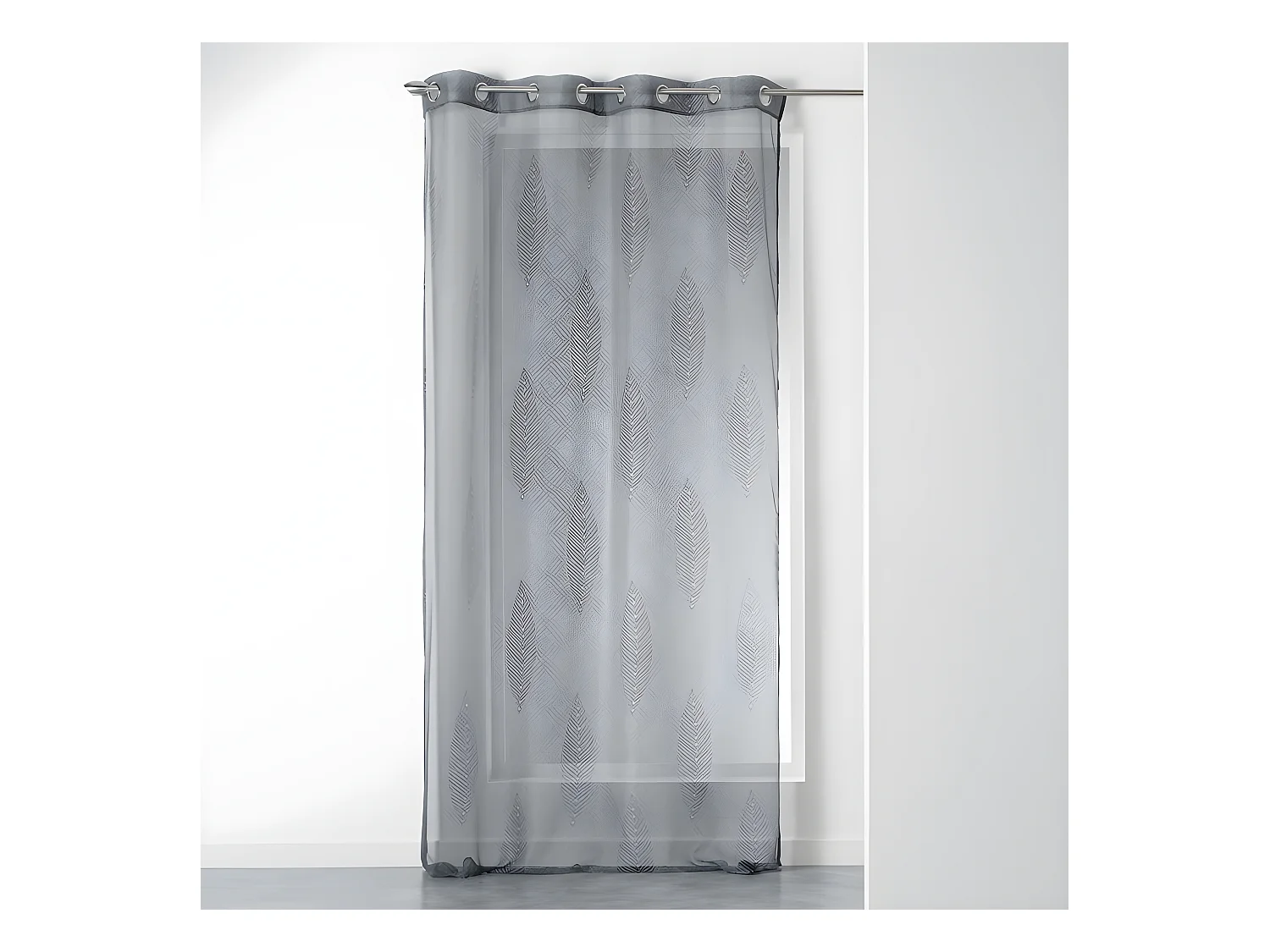 Rideau Voilage à Œillets "Grigri" 140x240cm Anthracite