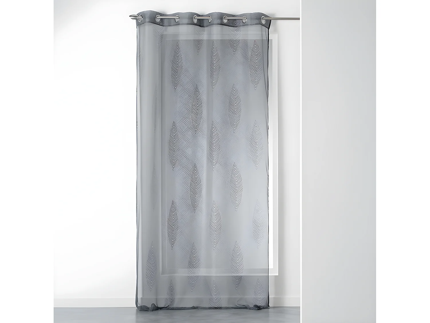 Rideau Voilage à Œillets "Grigri" 140x240cm Anthracite