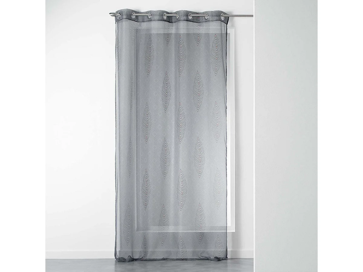 Rideau Voilage à Œillets "Grigri" 140x240cm Anthracite