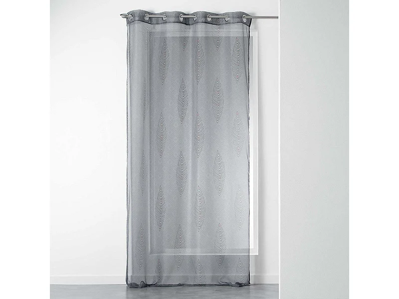 Rideau Voilage à Œillets "Grigri" 140x240cm Anthracite