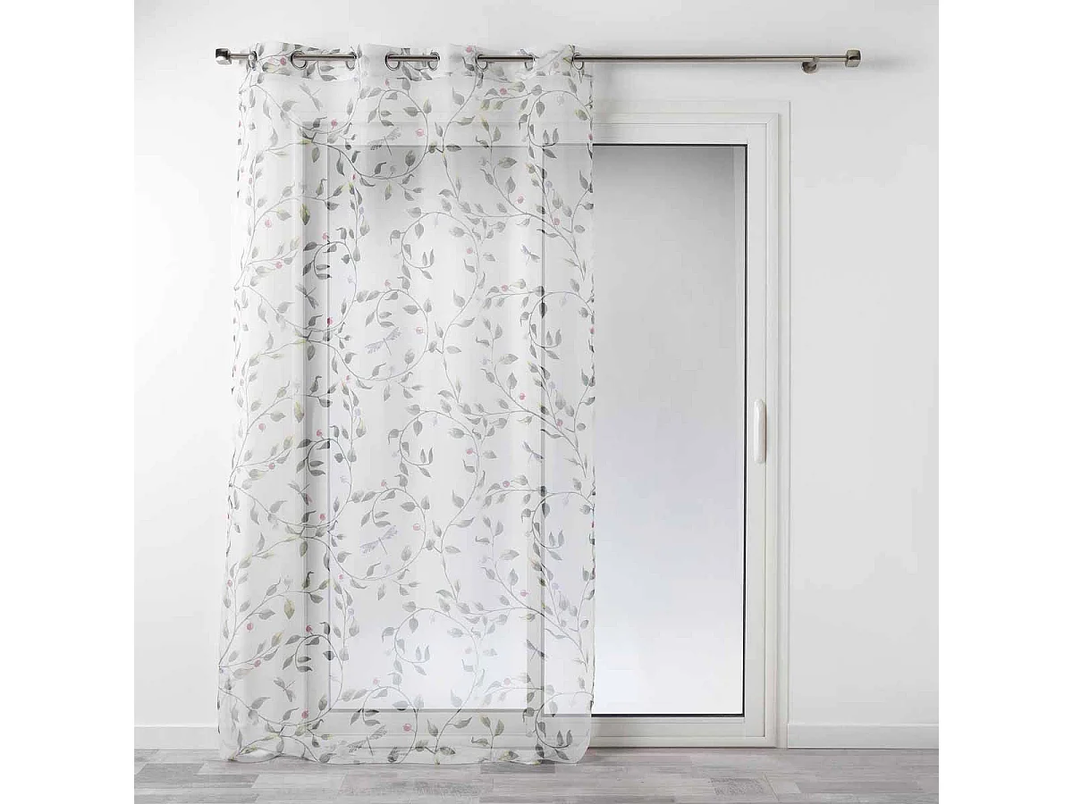 Rideau Voilage à Œillets "Ancolie" 140x240cm Blanc