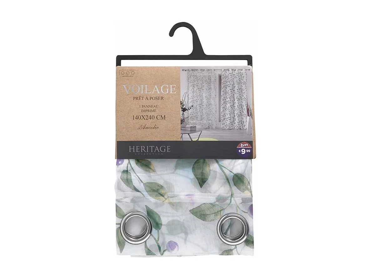 Rideau Voilage à Œillets "Ancolie" 140x240cm Blanc