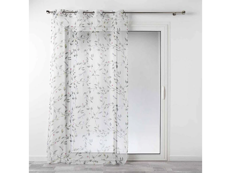 Rideau Voilage à Œillets "Ancolie" 140x240cm Blanc