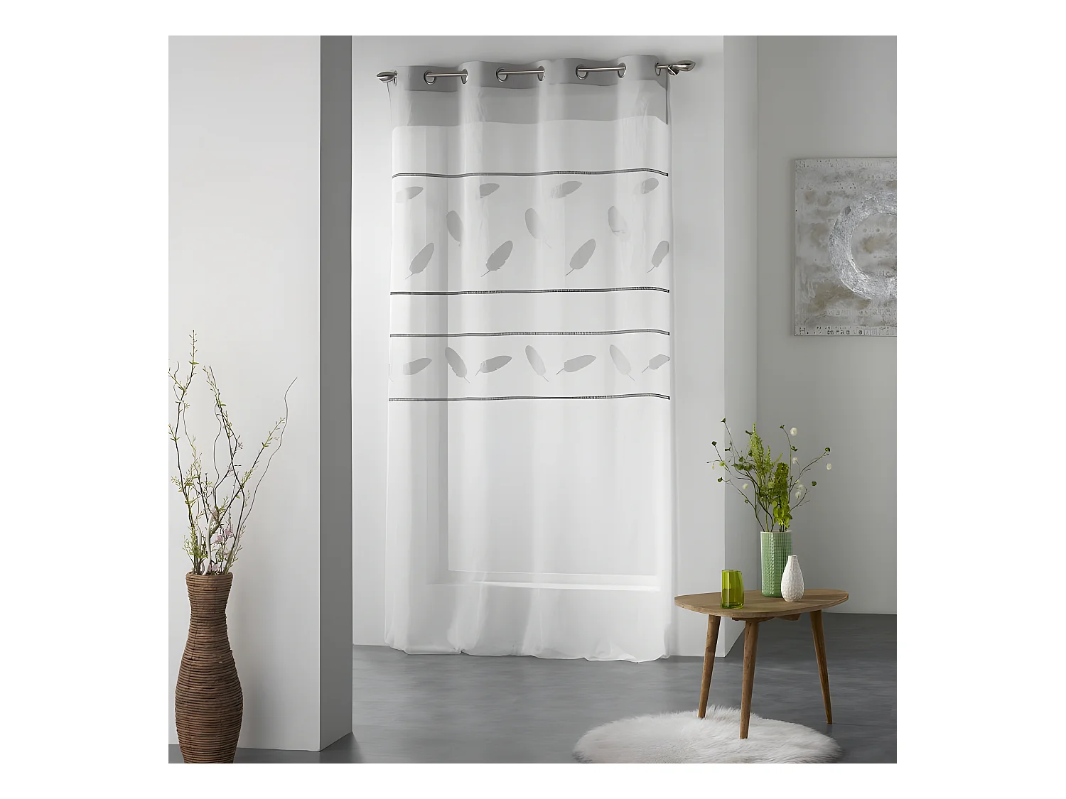 Rideau Voilage "Teora" 140x260cm Gris