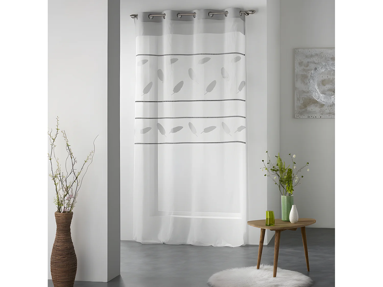 Rideau Voilage "Teora" 140x260cm Gris