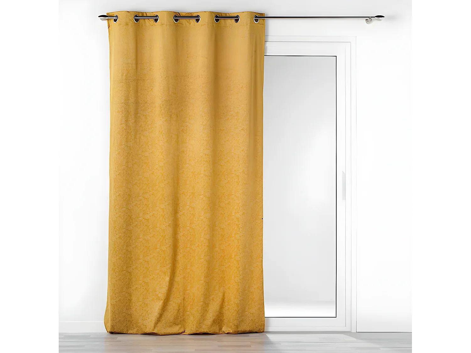 Rideau Occultant "Aquarelle" 135x240cm Jaune