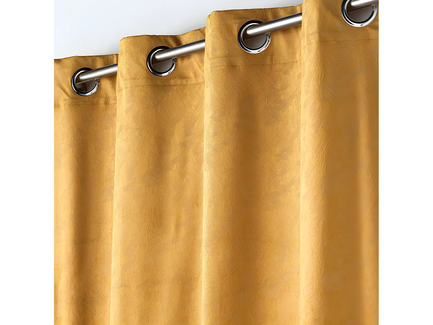 Rideau Occultant "Aquarelle" 135x240cm Jaune