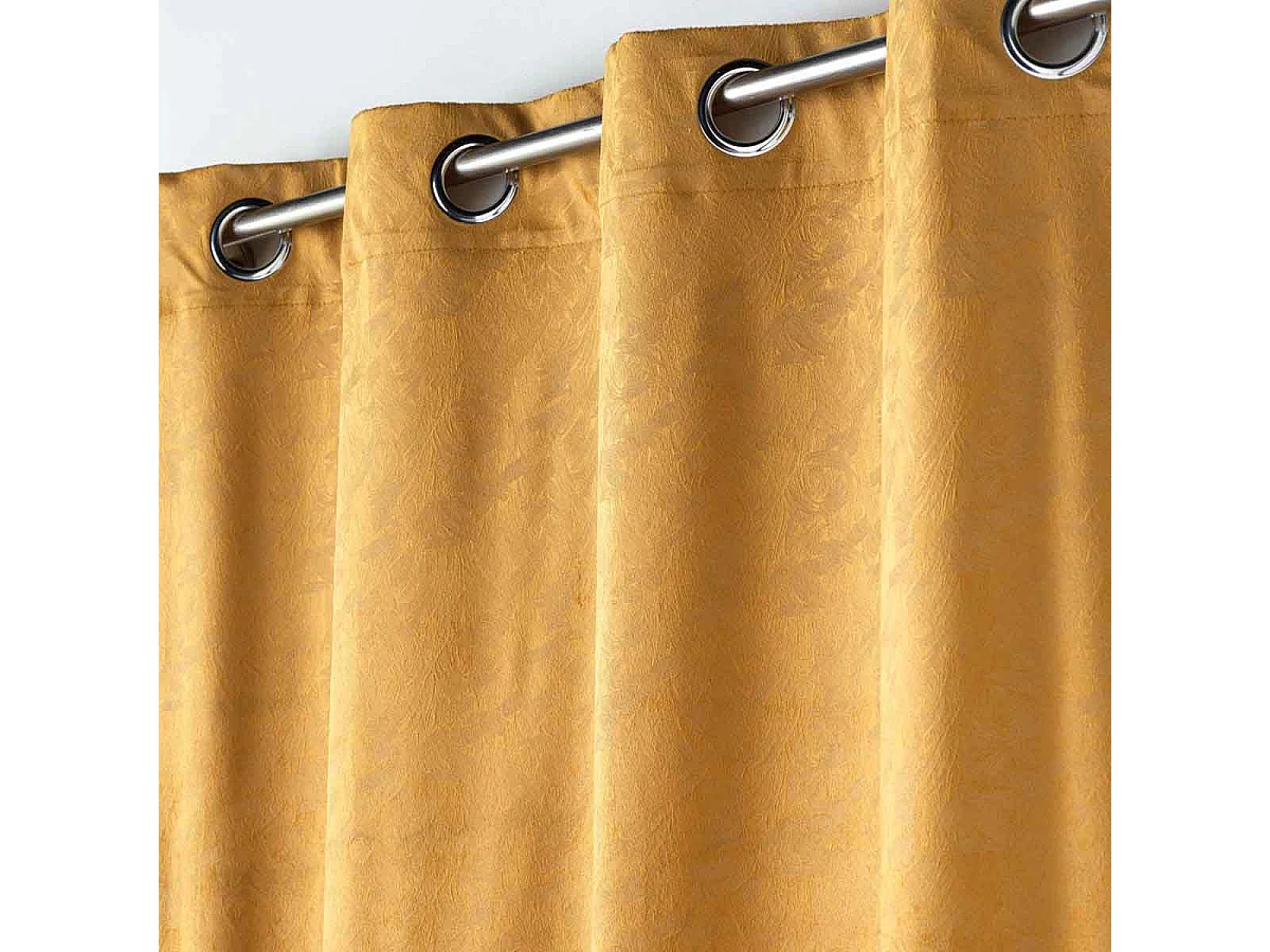 Rideau Occultant "Aquarelle" 135x240cm Jaune