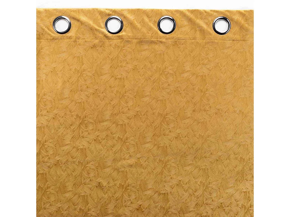 Rideau Occultant "Aquarelle" 135x240cm Jaune