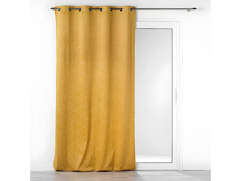Rideau Occultant "Aquarelle" 135x240cm Jaune