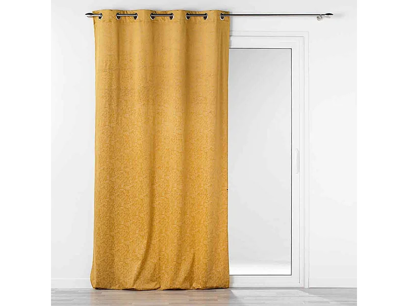 Rideau Occultant "Aquarelle" 135x240cm Jaune