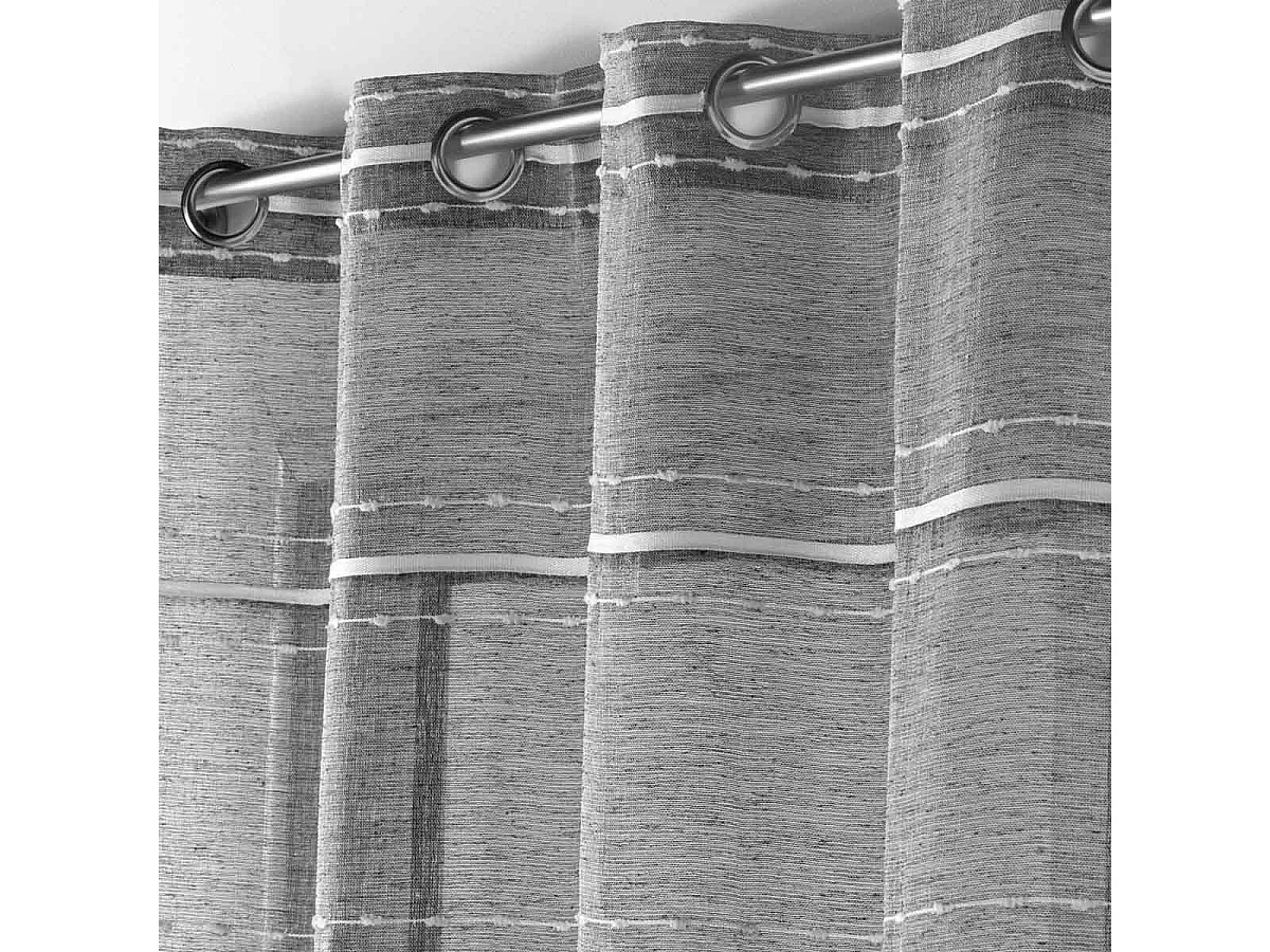Rideau Voilage à Œillets "Aloria" 140x280cm Gris