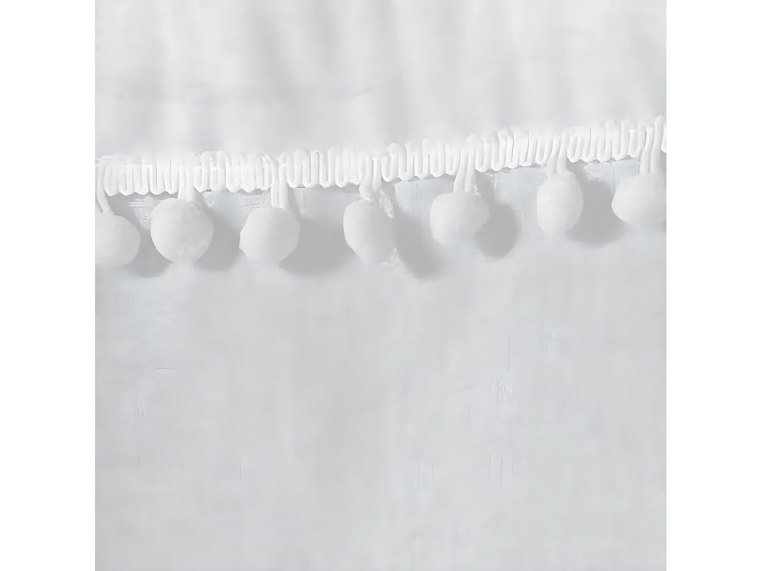 Rideau Voilage à Pompons "Poupette" 140x240cm Blanc