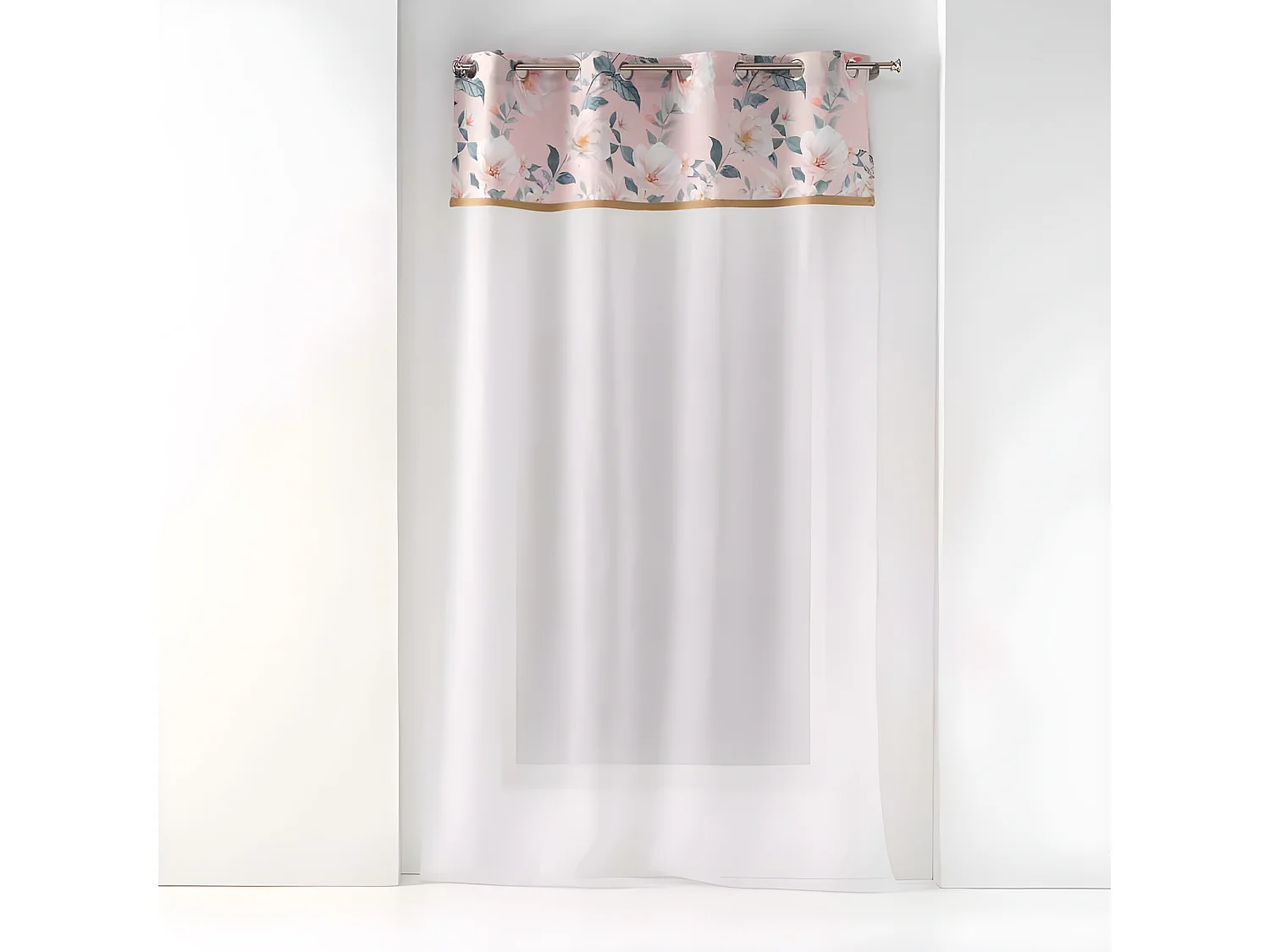 Rideau Voilage à Œillets "Alissia" 140x240cm Rose