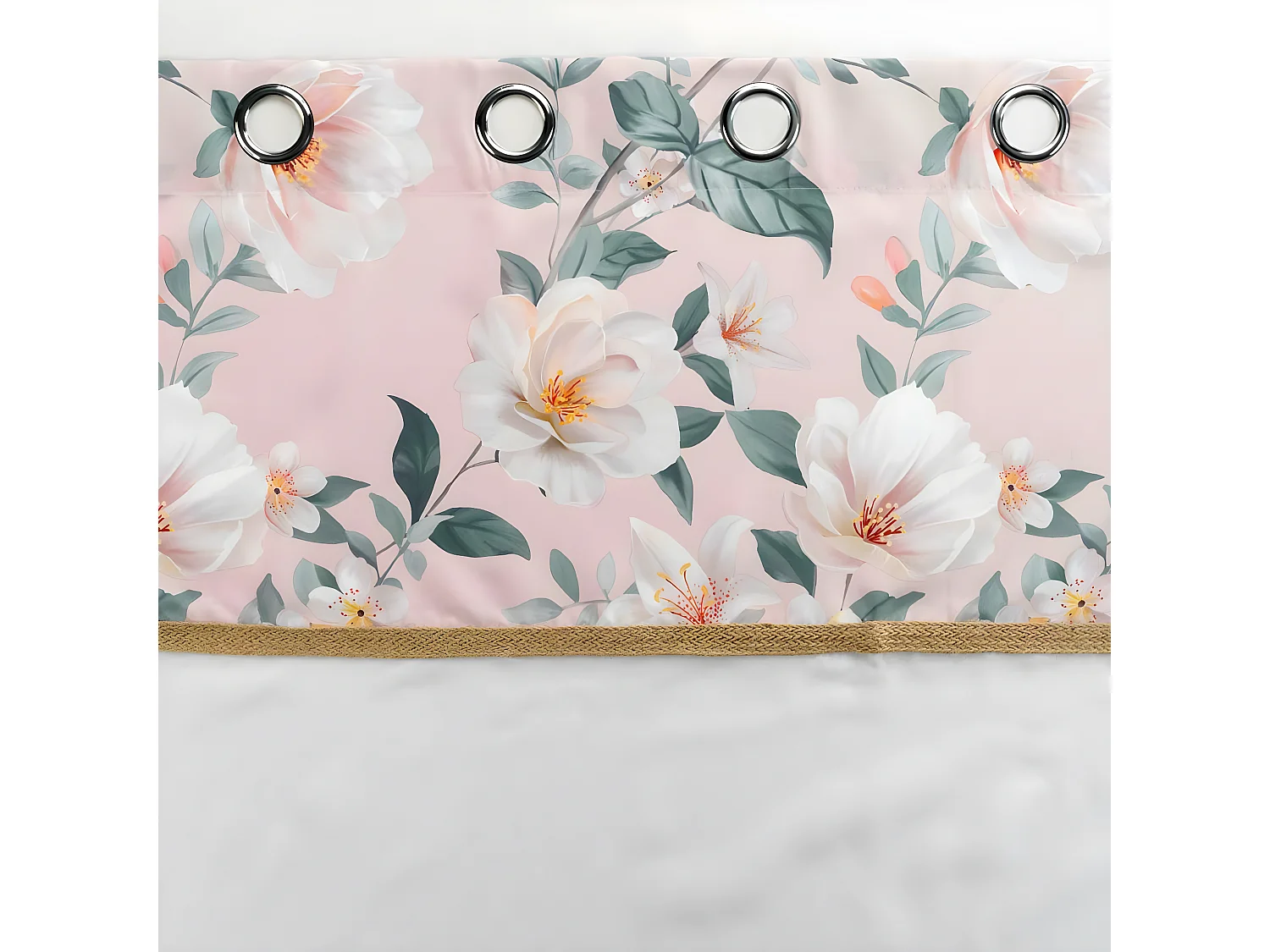 Rideau Voilage à Œillets "Alissia" 140x240cm Rose