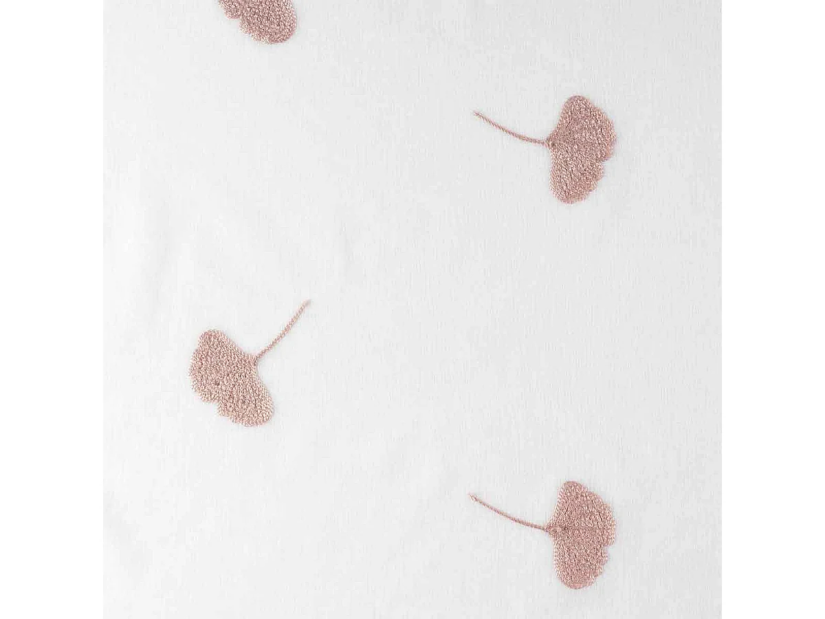 Rideau Voilage à Œillets "Ariella" 140x280cm Blanc & Rose