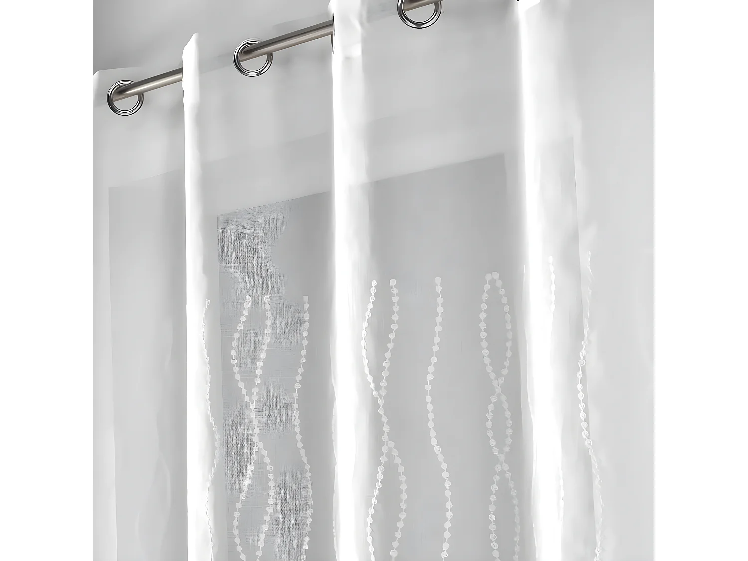 Rideau Voilage à Œillets "Colyne" 140x240cm Blanc