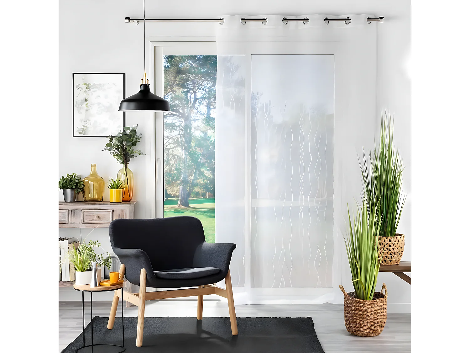 Rideau Voilage à Œillets "Colyne" 140x240cm Blanc