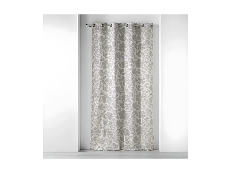 Rideau à Œillets Imprimé "Panachic" 140x240cm Beige