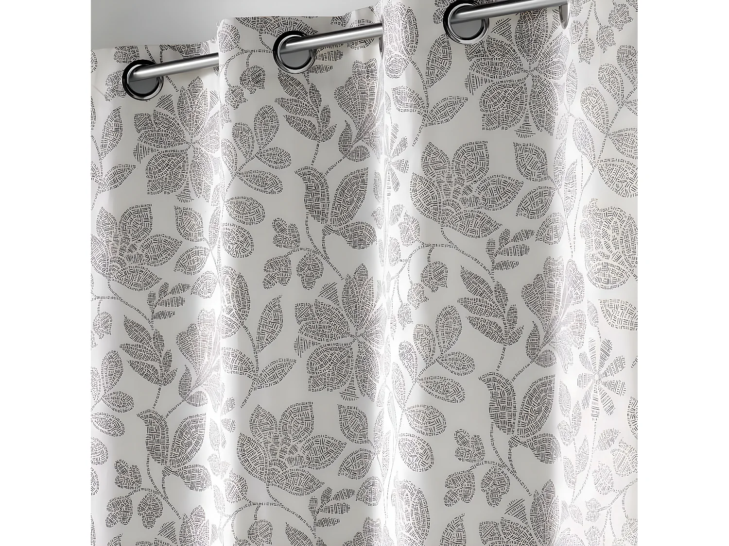 Rideau à Œillets Imprimé "Panachic" 140x240cm Beige