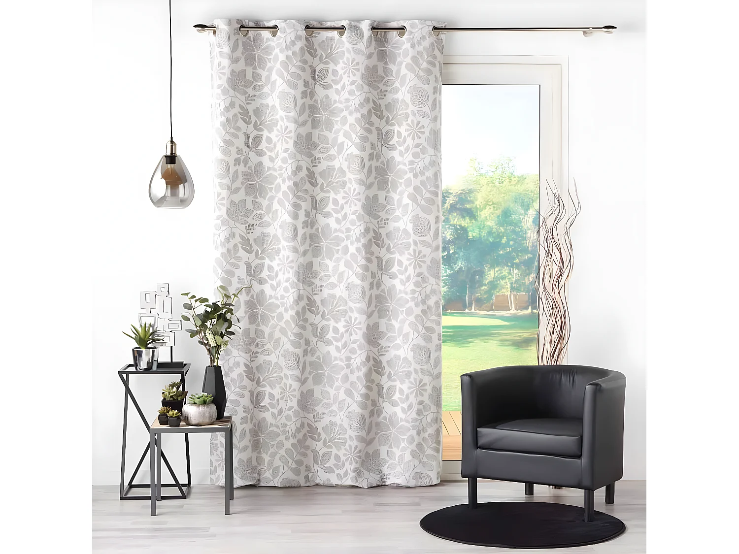 Rideau à Œillets Imprimé "Panachic" 140x240cm Beige