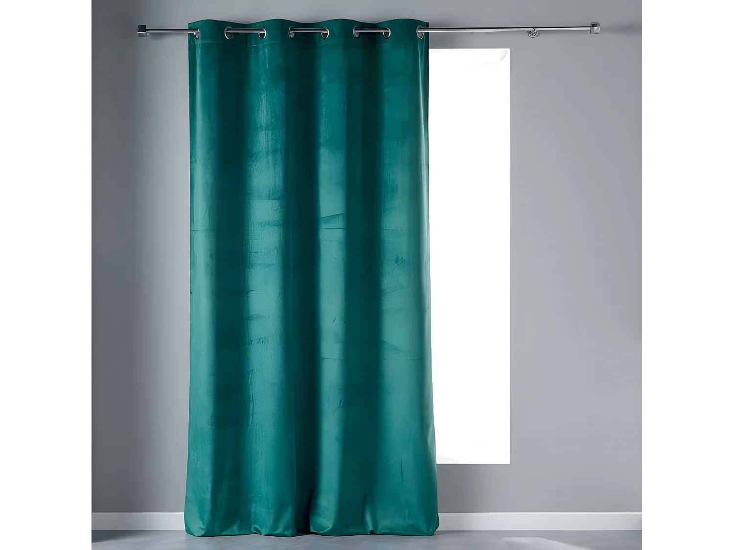 Rideau Velours à Oeillets "Veloutea" 140x240cm Vert