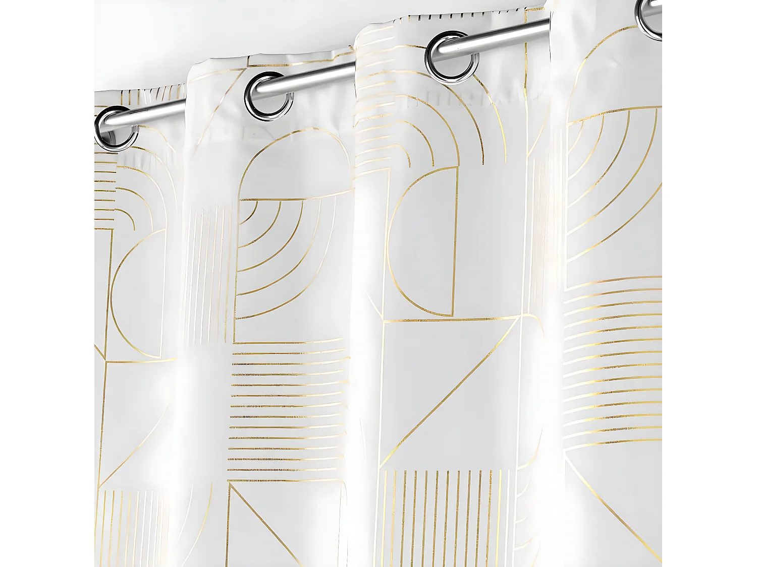 Rideau à Œillets Imprimé "Lineor" 140x260cm Blanc