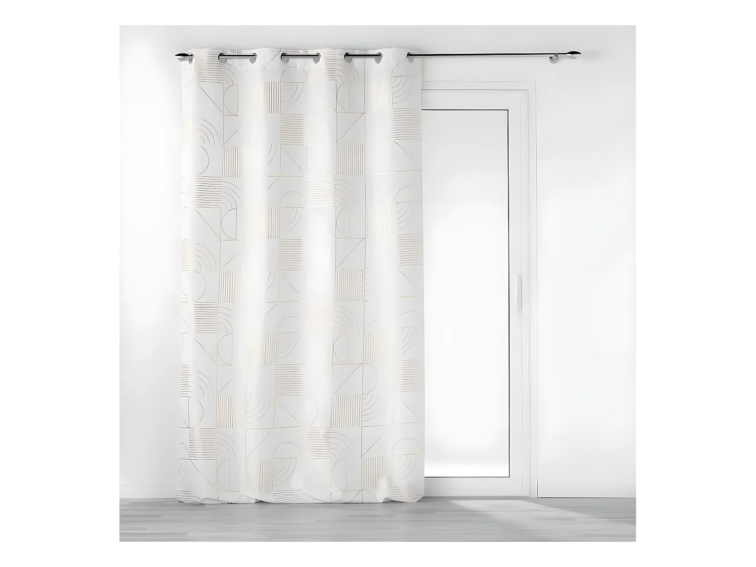 Rideau à Œillets Imprimé "Lineor" 140x260cm Blanc