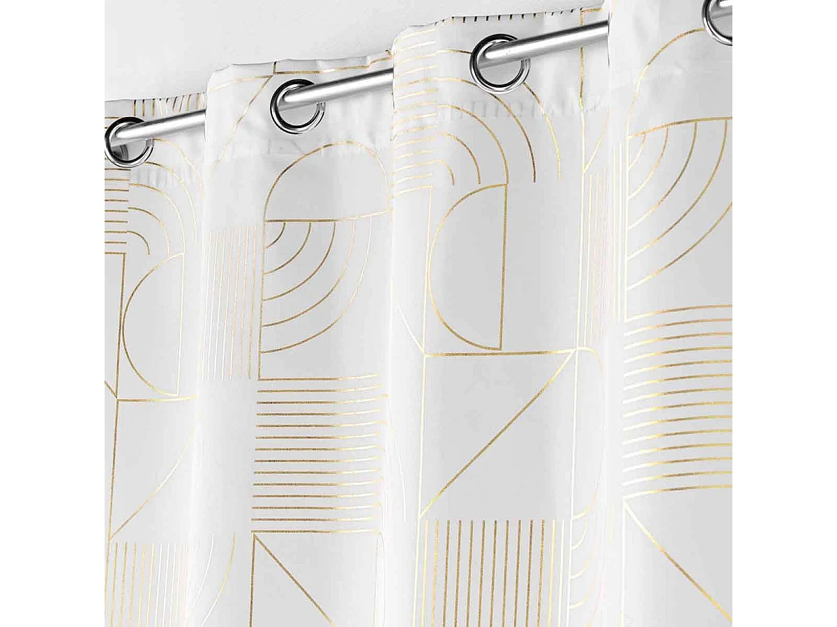 Rideau à Œillets Imprimé "Lineor" 140x260cm Blanc