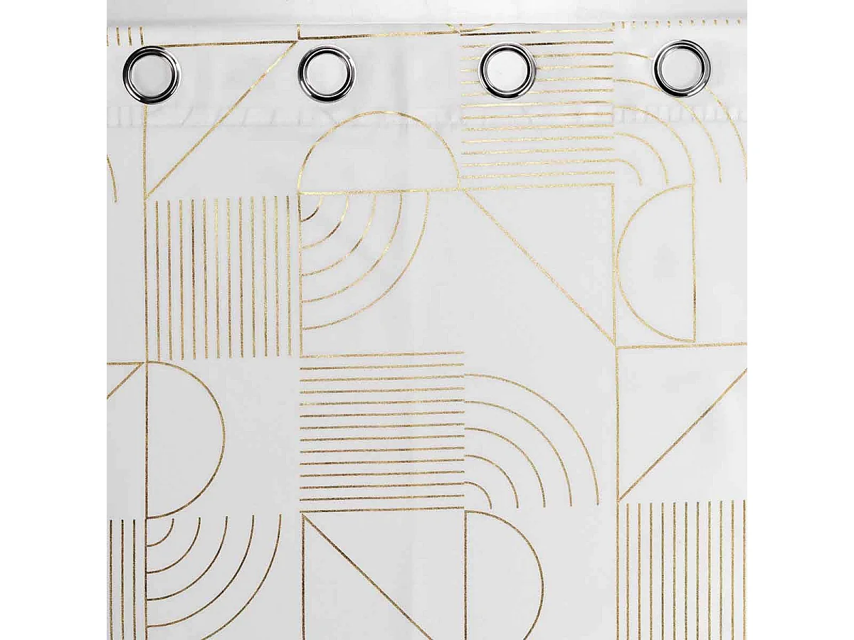 Rideau à Œillets Imprimé "Lineor" 140x260cm Blanc