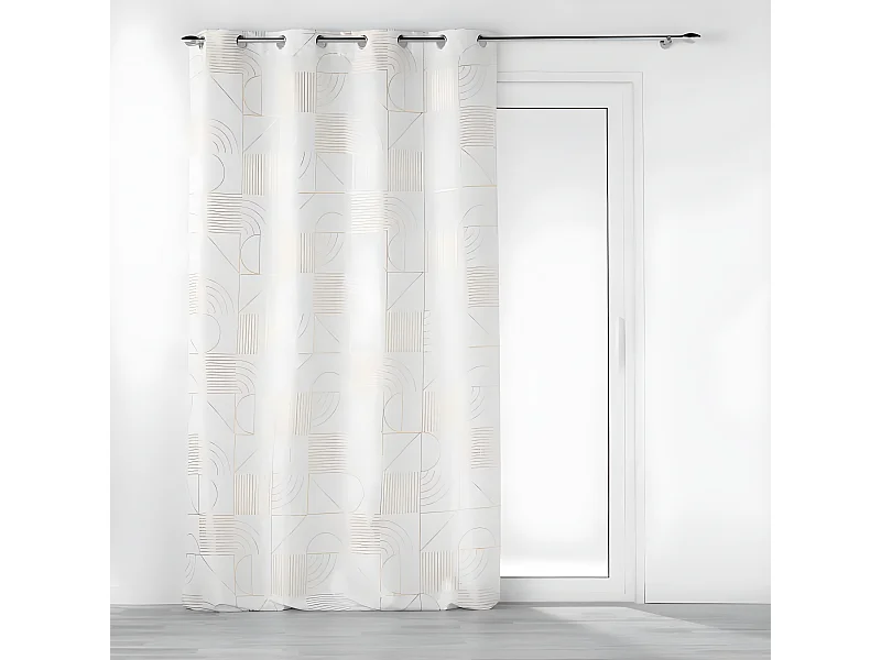 Rideau à Œillets Imprimé "Lineor" 140x260cm Blanc