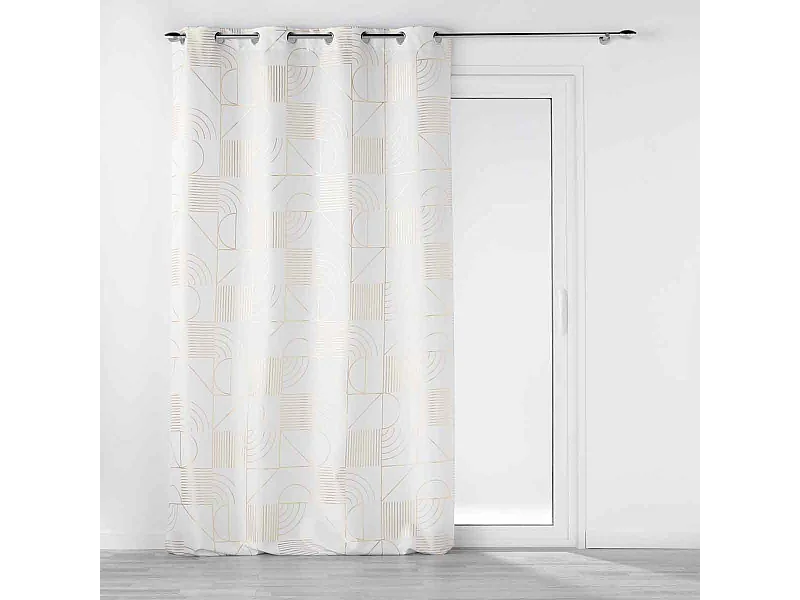 Rideau à Œillets Imprimé "Lineor" 140x260cm Blanc